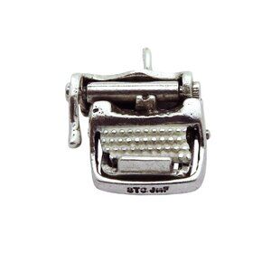 Vintage Sterling Silver JMF Movable Typewriter Charm 1950s